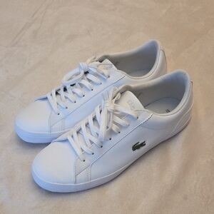 Immaculate Men's Lacoste Classic White Leather Sneakers, Size 10.5
